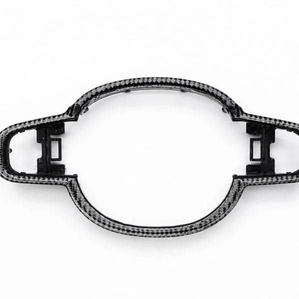 Volvo carbon fiber steering wheel trim, gloss finish, fits S60 S90 V60 V90 XC60 XC90 SPA platform, direct OEM replacement