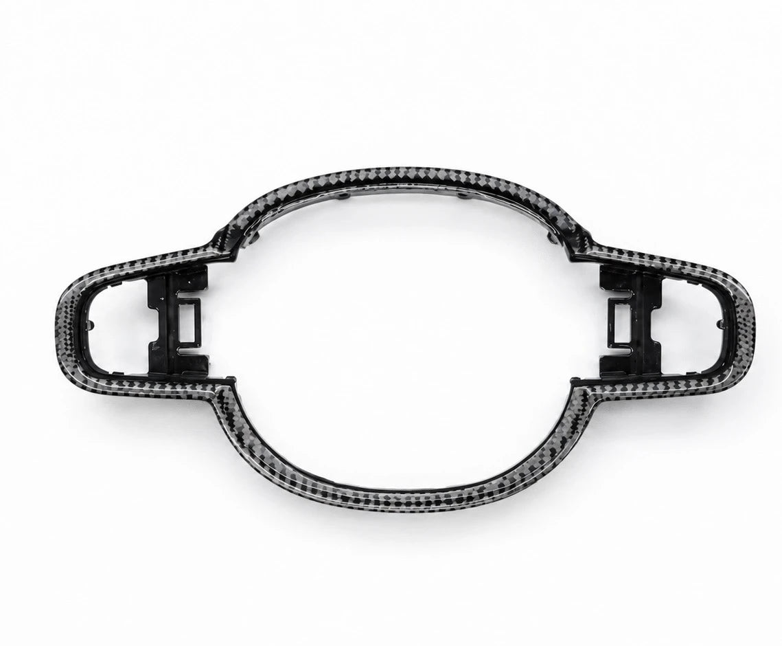 Volvo carbon fiber steering wheel trim, gloss finish, fits S60 S90 V60 V90 XC60 XC90 SPA platform, direct OEM replacement