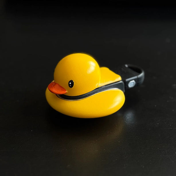 Handmade yellow duck key fob cover for MINI Cooper F-Series and Countryman, custom aftermarket design for MINI keyfob protection.