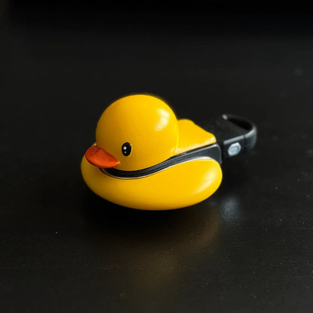 Handmade yellow duck key fob cover for MINI Cooper F-Series and Countryman, custom aftermarket design for MINI keyfob protection.
