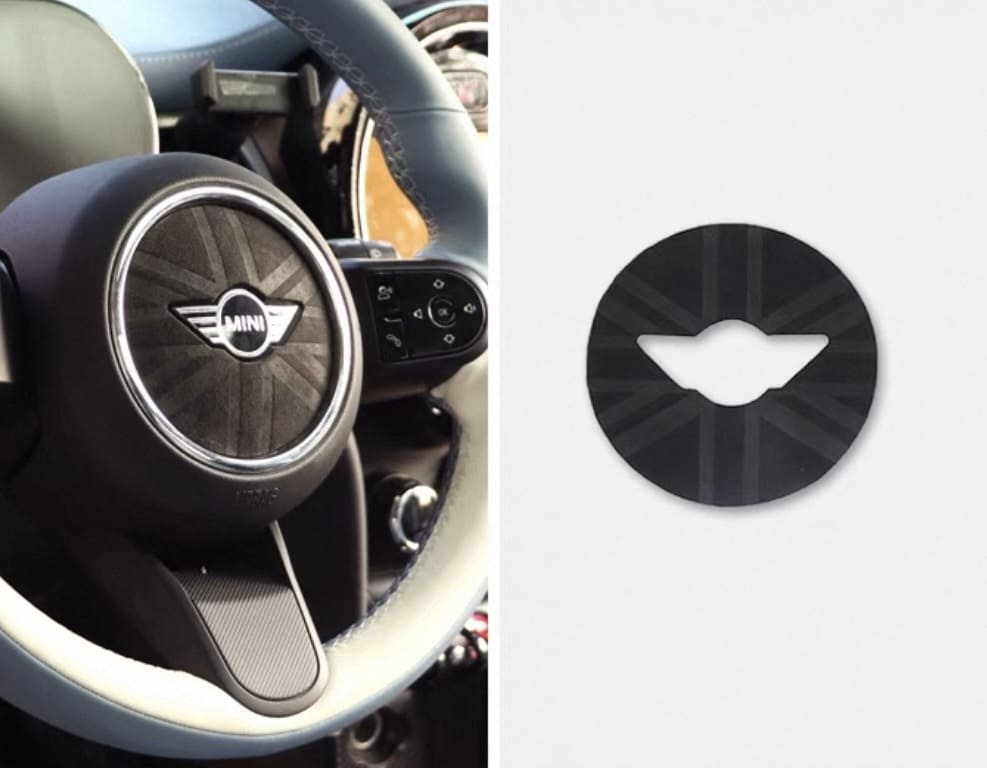 Tuning-Airbag-Abdeckung aus Alcantara für MINI Cooper R55 und F56 – individuelles Interieurteil im JCW-Stil