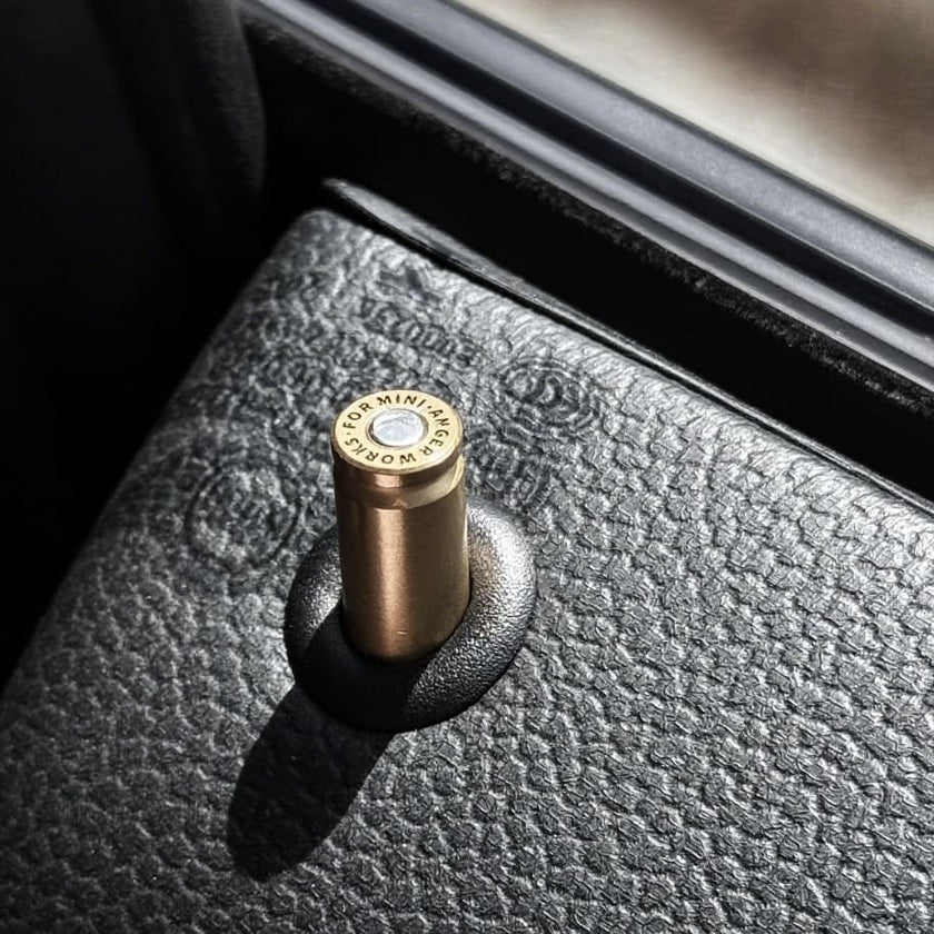 Aftermarket metal brass door lock pin upgrade for MINI Cooper R56 interior