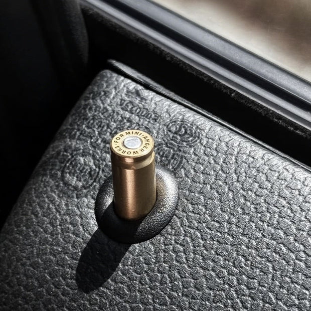 Aftermarket metal brass door lock pin upgrade for MINI Cooper R56 interior