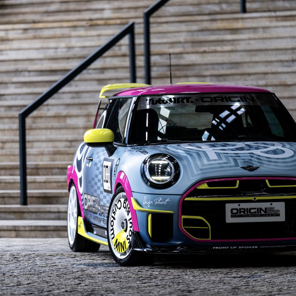 f66 mini cooper wide body mit canard und aero kit teile