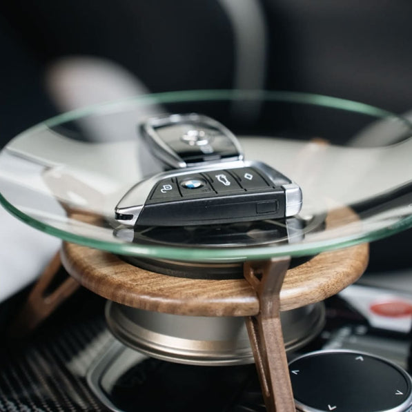 Car key holder tray for car enthusiasts, 7075 aluminum rim-style organizer