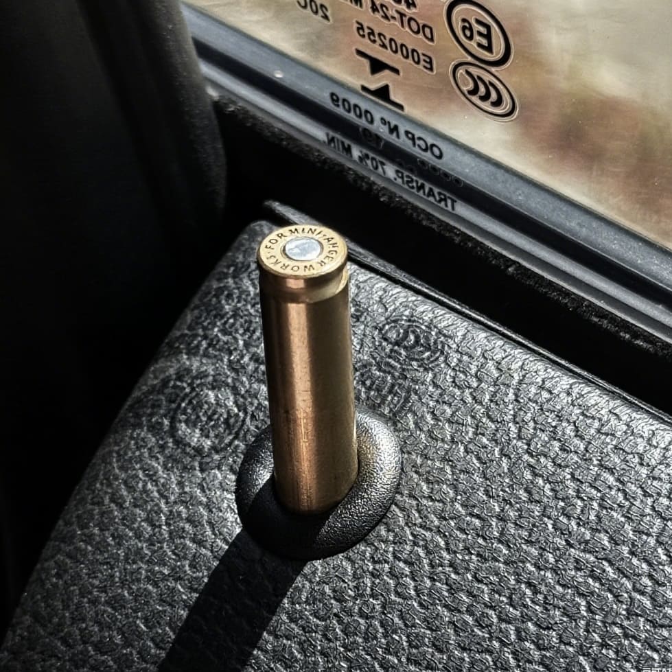 Custom MINI Cooper R60 Countryman interior part – metal brass bullet-style door lock pin