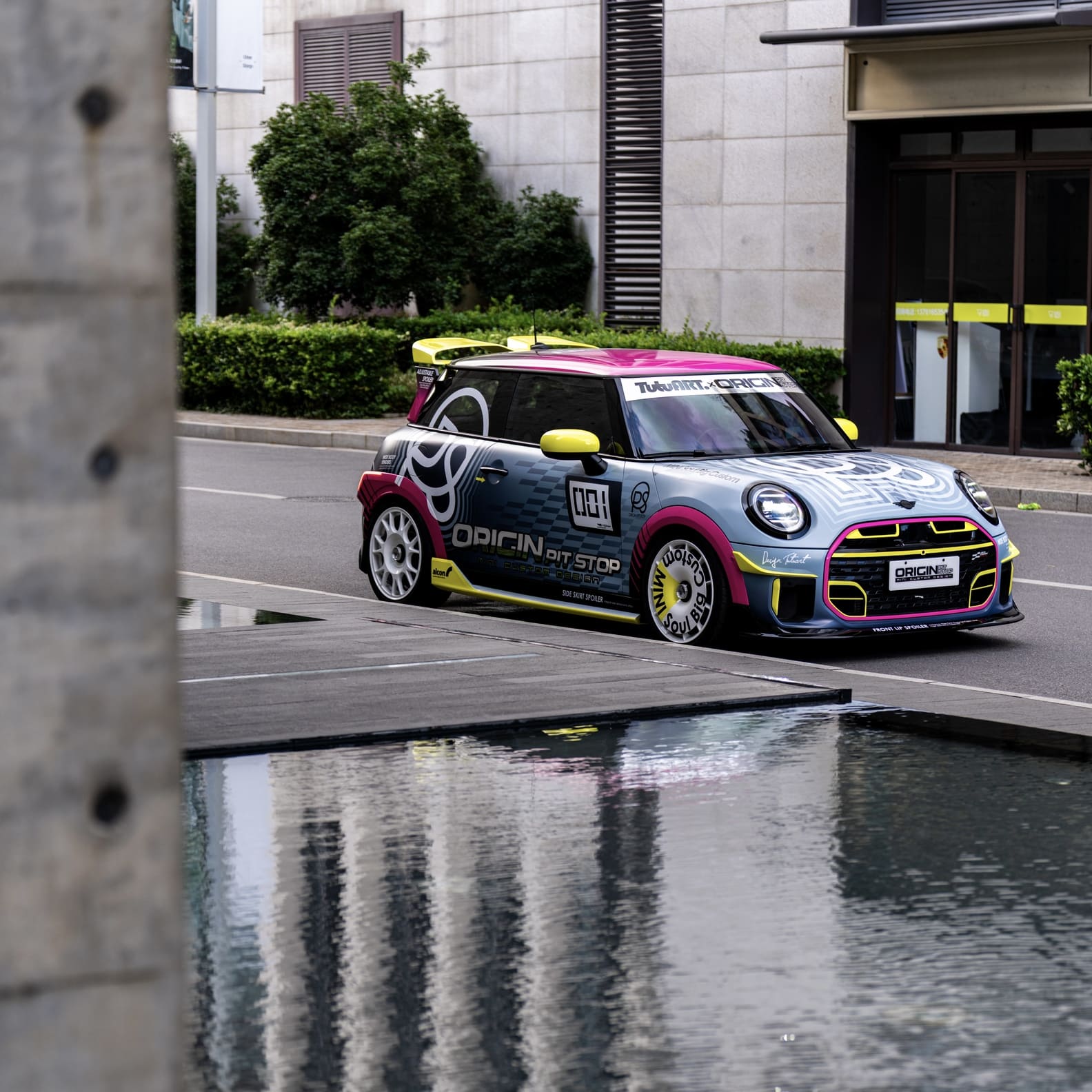f66 mini cooper canard and spoiler from custom body kit