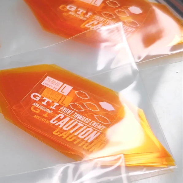 Close-up of yellow fog light tint film for GTI