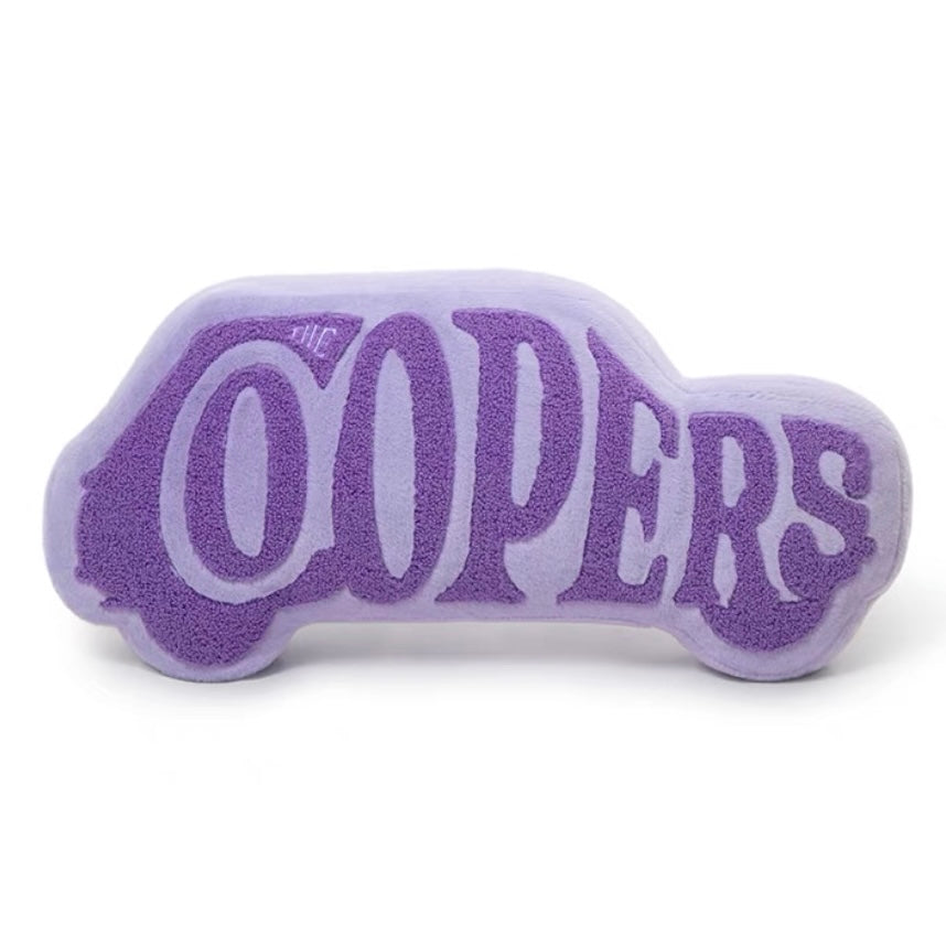 Lavender MINI Cooper shaped pillow for home or car