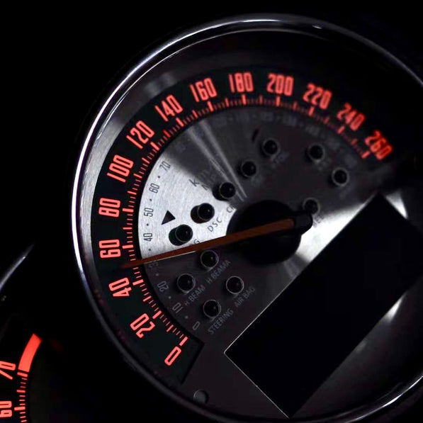 MINI John Cooper Works F-Series interior with custom laser-etched instrument cluster
