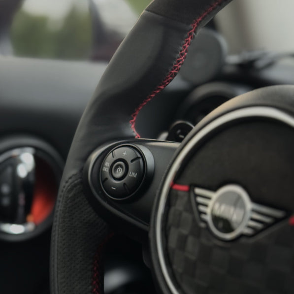 Leather steering wheel cover for MINI Cooper and MINI One models
