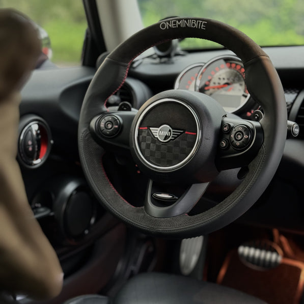 Alcantara steering wheel cover for MINI Cooper R56, F56, and F66