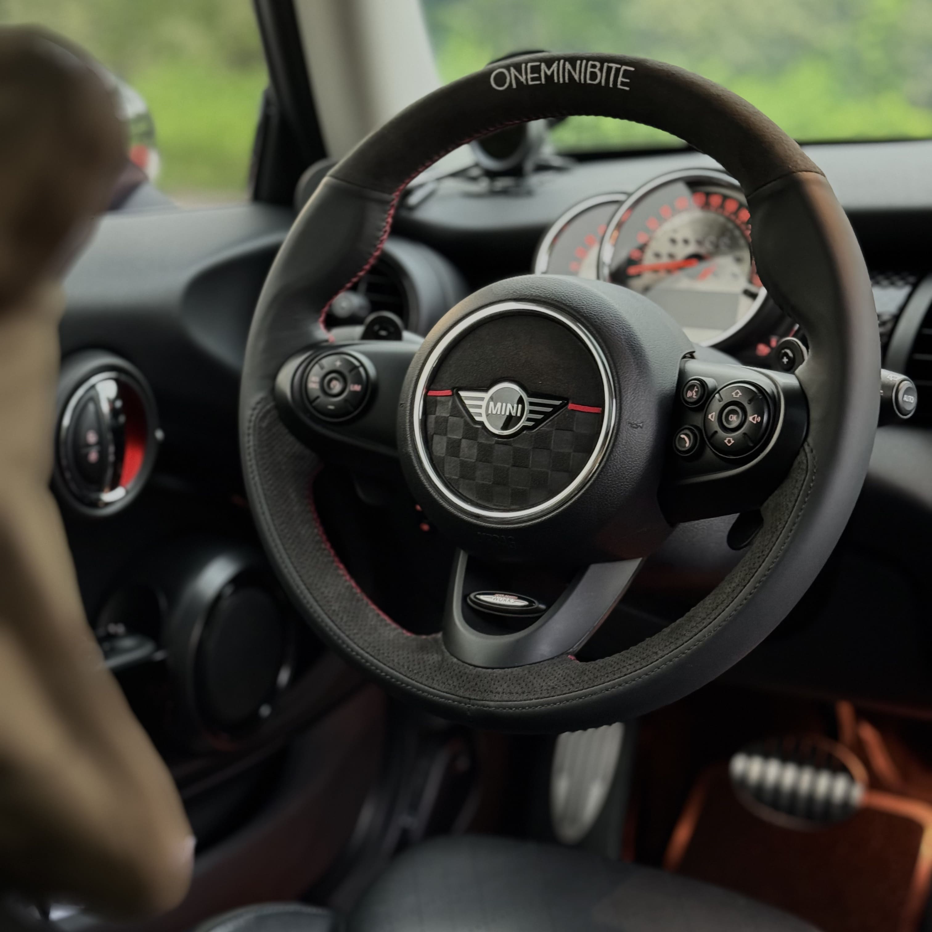 Alcantara steering wheel cover for MINI Cooper R56, F56, and F66