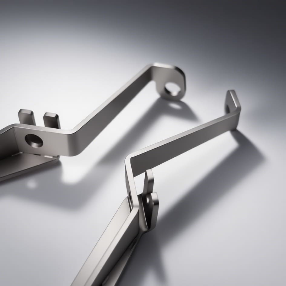 Top view of matte silver custom MINI Cooper rally light bracket made of SUS304 steel
