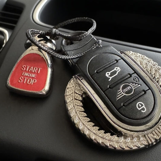 mini cooper 客製化鑰匙圈 點火按鈕仿真設計 改裝精品配件