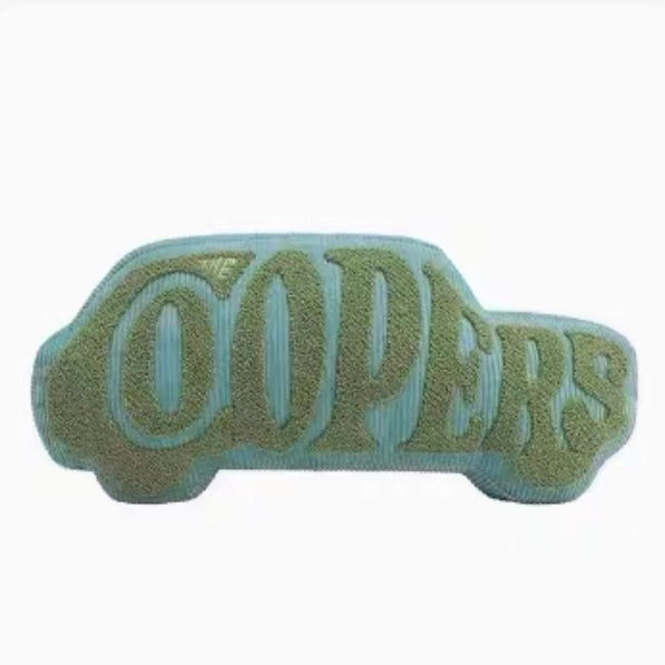 Moss green MINI Cooper plush pillow for fans
