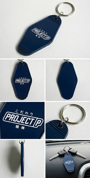 Project P P-02 limited edition navy Seishin keyring 精神 automotive keychain clean car culture