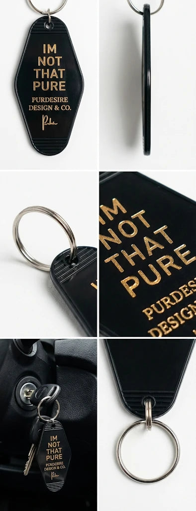 Project P P-02 black automotive keychain vintage motel key holder minimalist design