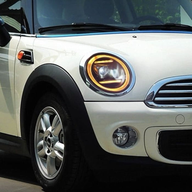 Aftermarket LED headlights for MINI Cooper R56 with plug-and-play harness