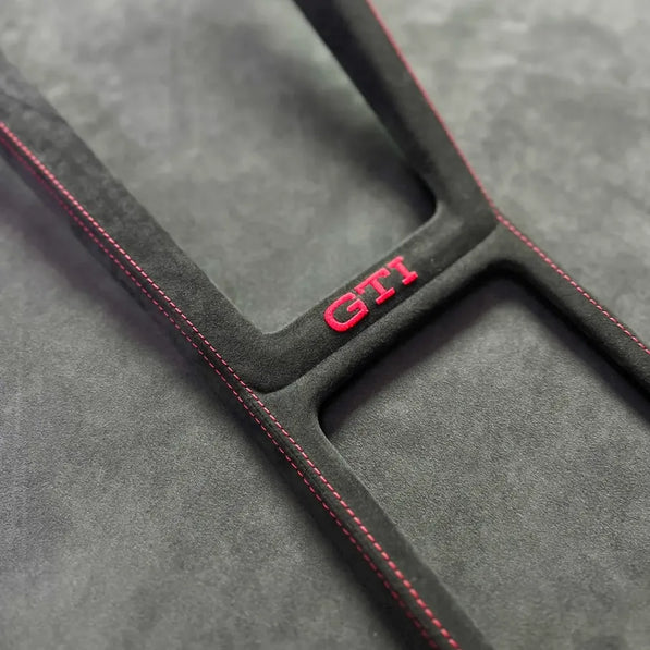 vw golf mk7 mk8 gti r aftermarket interior mods console wrap installed
