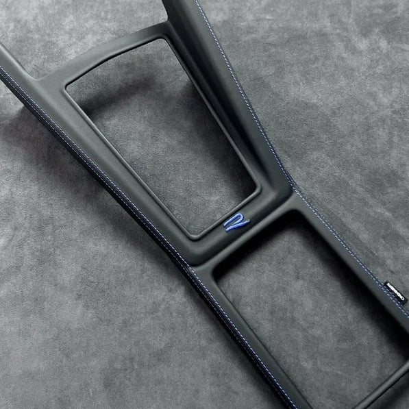 Central control gear shift panel cover for Golf MK8, designed to protect the center console from scratches, scuffs, and wear.